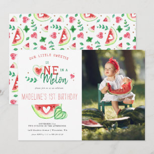 One In A Melon   Invitation pour le premier annive