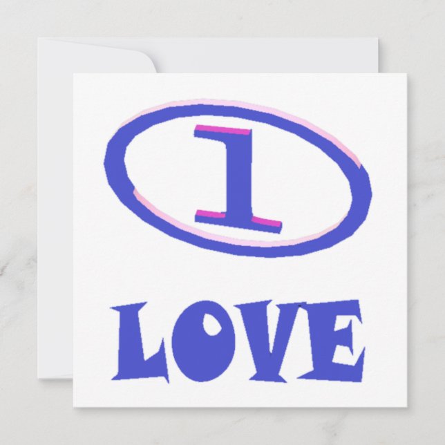 One Love art motif bleu touche pourpre (Devant)
