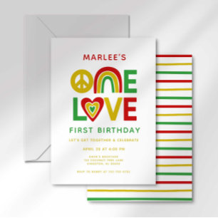 One Love First Reggae Invitation Anniversaire