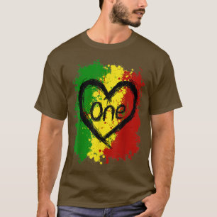 One Love Jamaica T-shirt Rasta Reggae Music Caribb