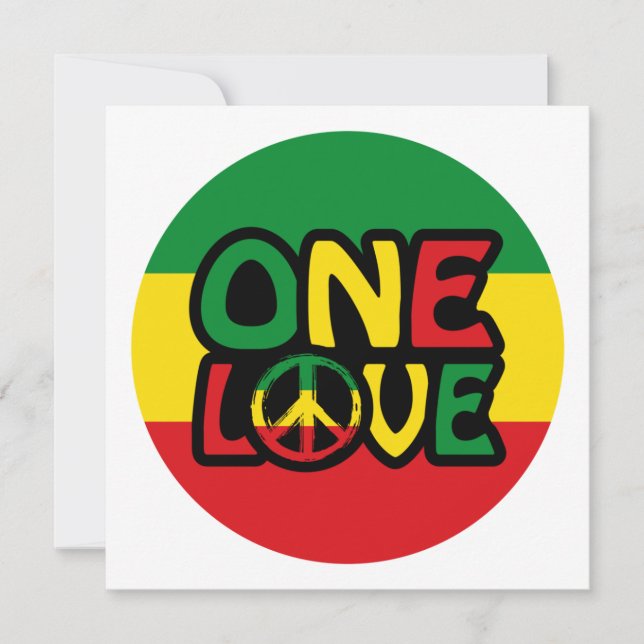 One Love, Reggae design avec des couleurs reggae (Devant)