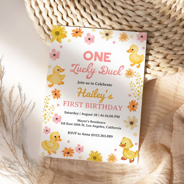One Lucky Duck Birthday Invitation (Créateur téléchargé)