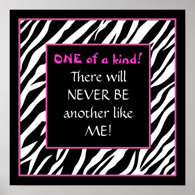 One of a kind! hot pink zebra poster (Devant)
