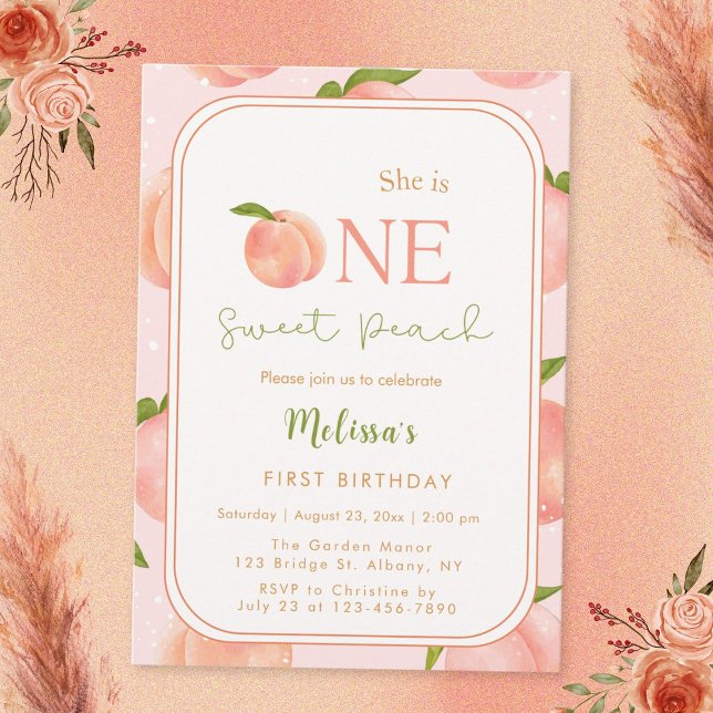 One Sweet Peach 1er Invitation anniversaire (Créateur téléchargé)