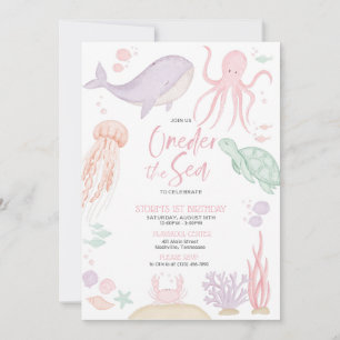 Oneder Sea First Birthday Party Invitation