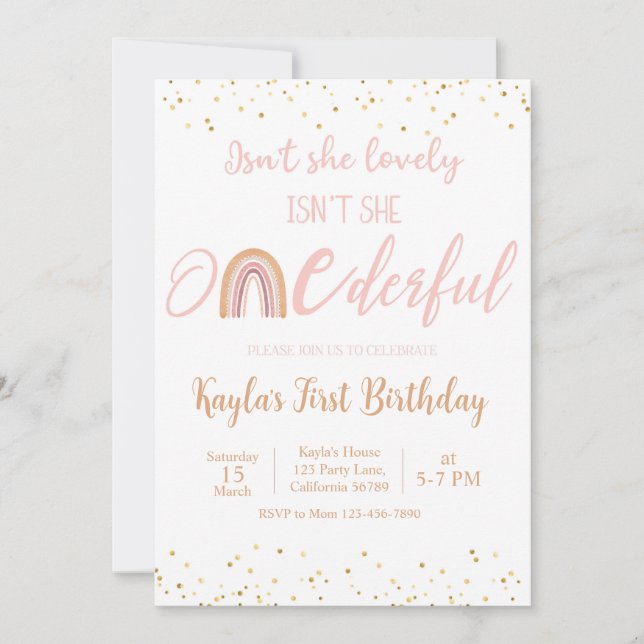 Onederday Invitation First Birthday party (Devant)