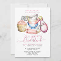 Onederland 1er anniversaire Par-Tea Invitation