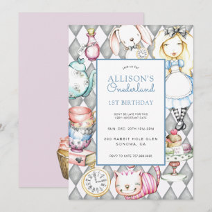 ONEderland Girl's 1st Birthday Invitation