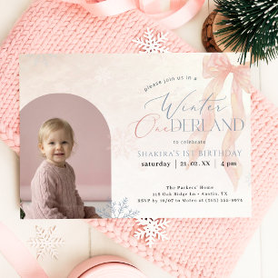 ONEderland Hiver Rose Ruban Photo Premier Annivers