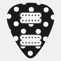 Onglet de guitare de points Polka noir/blanc