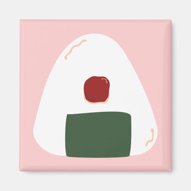 "Onigiri ♥" ~Pink ver~ Magnet Carré (Devant)