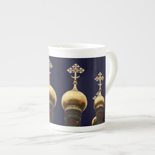 Onion de l'Eglise russe Domes or os Chine Mug (Devant droit)