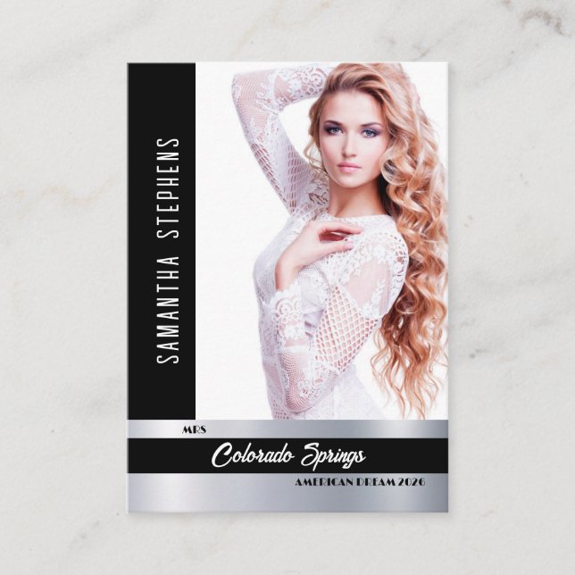 Onyx Shine Pageant Carte de visite photo (Devant)
