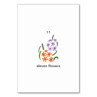 Onze fleurs, cartes de poche à numéro personnalisé
