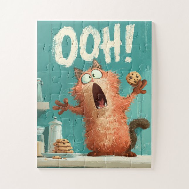 OOH ! Cookie Cat - Drôle Cartoon Puzzle (Vertical)