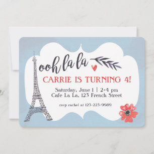 Ooh la la Paris Invitation d'anniversaire