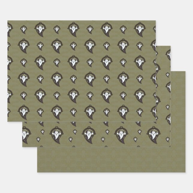 Ooh le set de papier d'emballage fantôme (Lot)