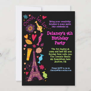 Oooh La La Paris Anniversaire Invitation