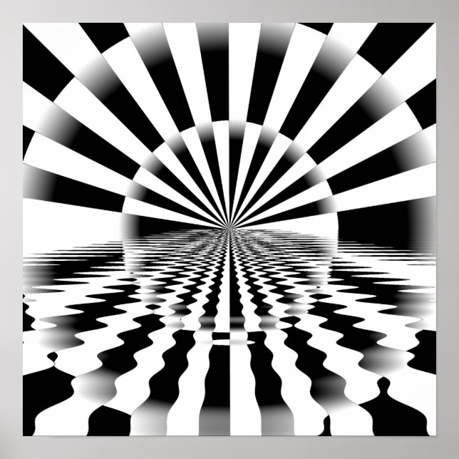 Op art affiche du lever du soleil (Devant)