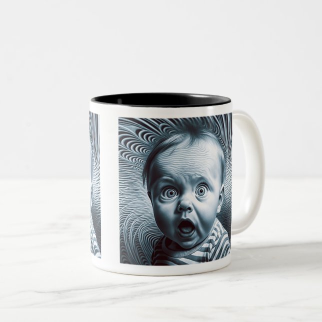 Op Art Baby Mug à deux tons, 11 oz (Devant droit)