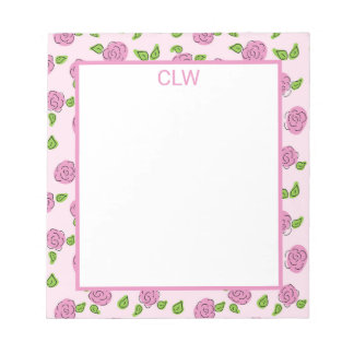 Open Flower Pink sur Bloc-notes rose clair