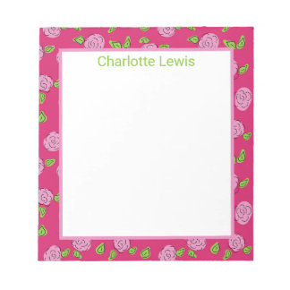 Open Flower Pink sur Bloc-notes rose foncé