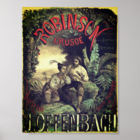Opéra de Robinson Crusoé poster vintage