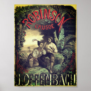 Opéra de Robinson Crusoé poster vintage