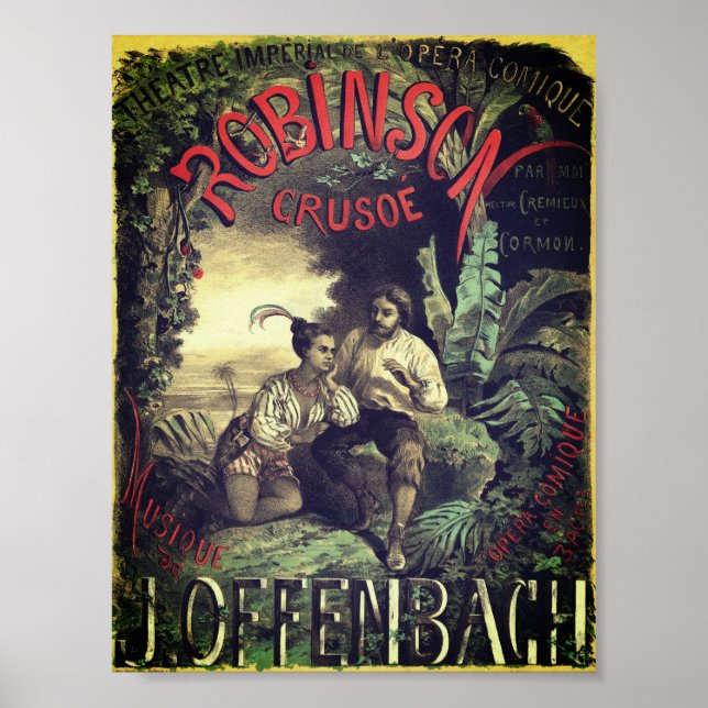 Opéra de Robinson Crusoé poster vintage (Devant)