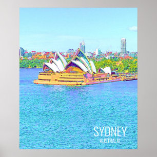Opera House Sydney Harbour vue sur l'eau Affiche