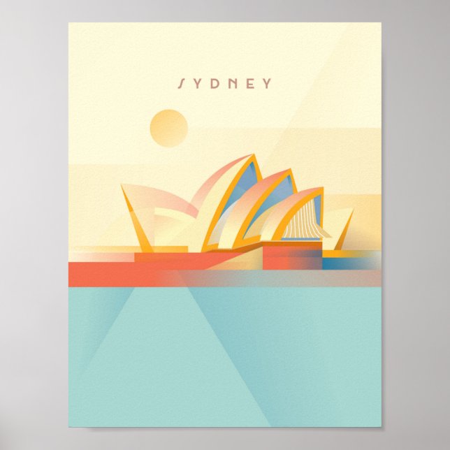 Opera Sydney - Art Déco minimal - Travel POster (Devant)
