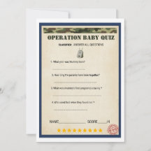 Opération Quiz Bébé Cadeau de Naissance Militaire