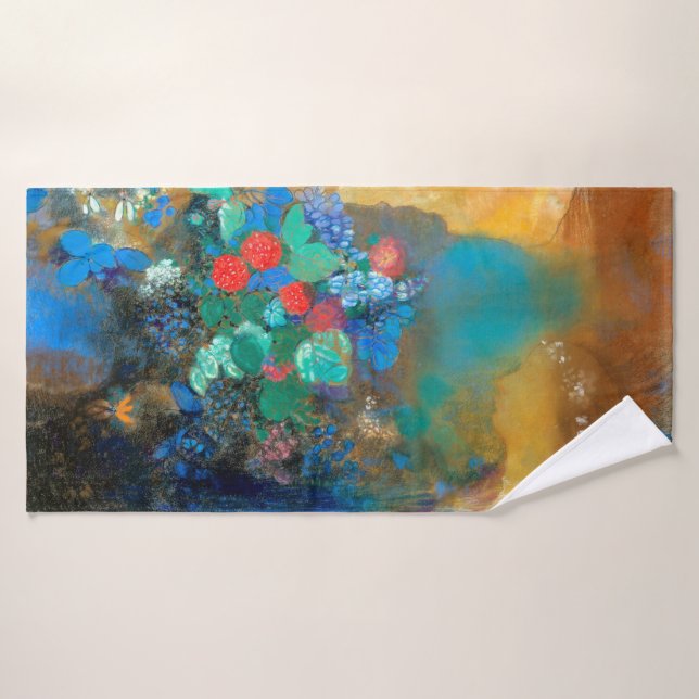 Ophélie parmi les Fleurs, Redon (Serviette de bain)
