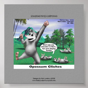 Opossums Jouant Morts Drôle Impression sur Toile