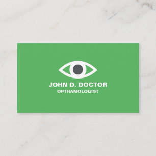 Opthamologue ou optométriste carte de visite vert