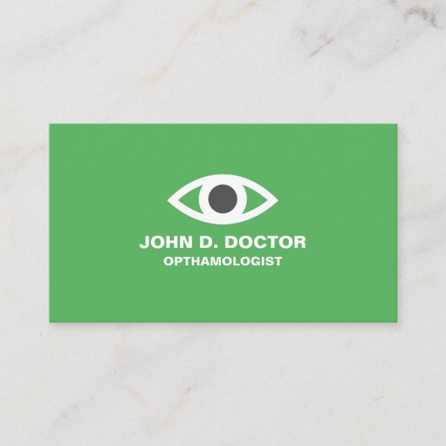 Opthamologue ou optométriste carte de visite vert (Devant)