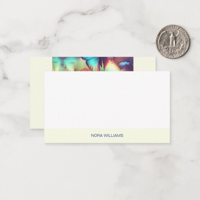 Option plat de la carte de note papillon (Devant/Arrière en situation)