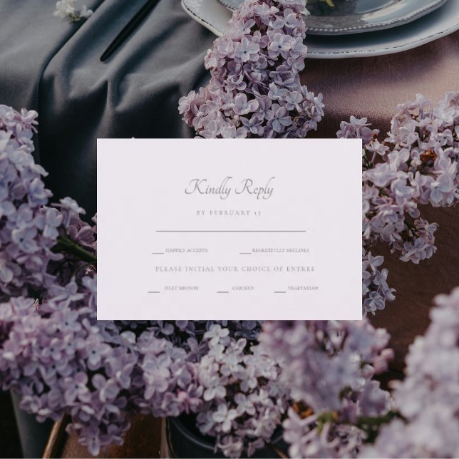 Options de dîner formelles lavande RSVP (Créateur téléchargé)