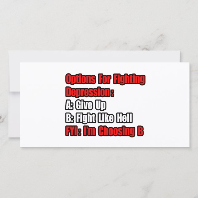 Options de lutte contre la dépression (Devant)