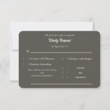 Options de repas pour RSVP de mariage Brun espress