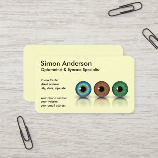 Optométrie de lunettes professionnelles Cartes de