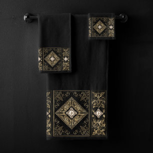Opulence ornée Flouris à bijoux noir et or