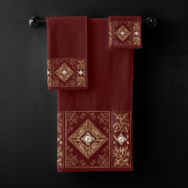 Opulence ornée | Flouris rouge et or bijoux (Créateur téléchargé)