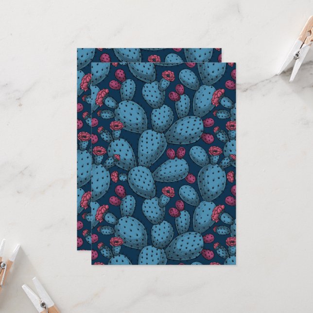 Opuntia en fleurs (Devant/Arrière en situation)