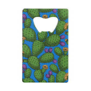 Opuntia en fleurs sur fond bleu