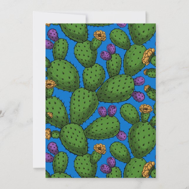 Opuntie de floraison en bleu (Devant)