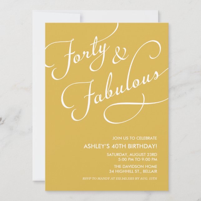Or 40 et invitations fabuleuses (Devant)