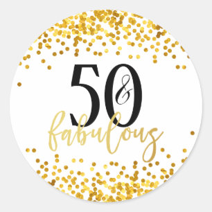 Or 50 et autocollants fabuleux de fête