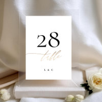 Or 5 x 7 calligraphie Moderne Mariage Numéro de ta