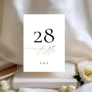 Or 5 x 7 calligraphie Moderne Mariage Numéro de ta